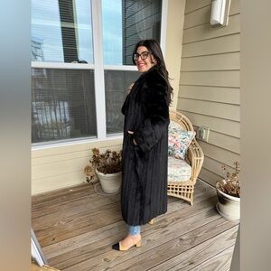 SOLD! Vintage blackglama full length black mink fur coat size 14 fits SMALLER!